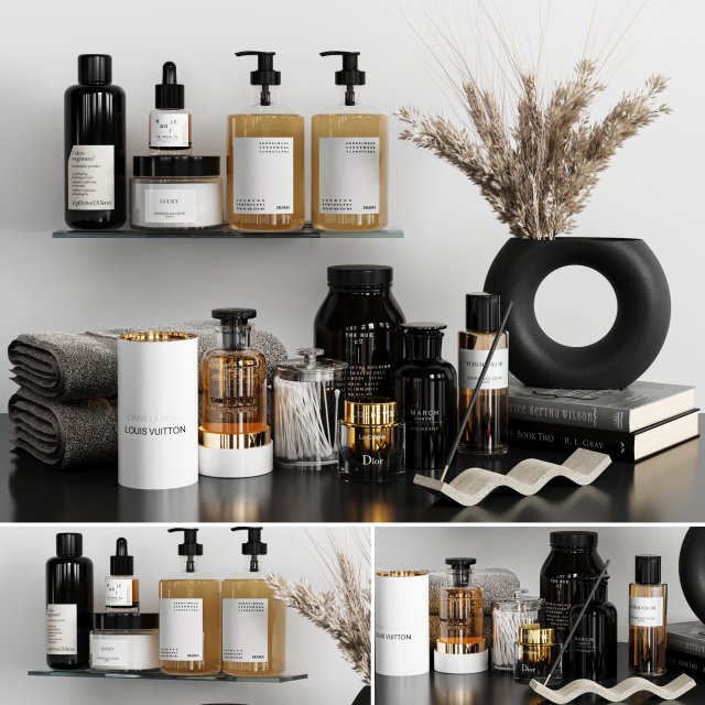 bathroom accessories 3D Модель .c4d .max .obj .3ds .fbx .stl .blend 