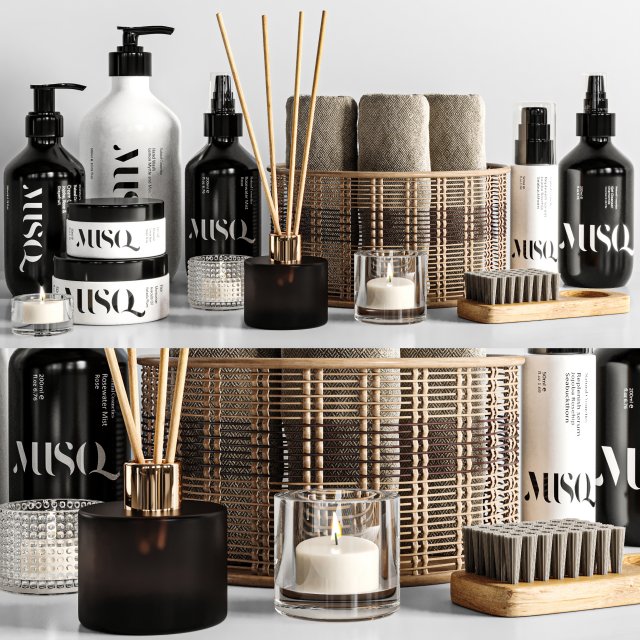 bathroom accessories 3D Model .c4d .max .obj .3ds .fbx .stl .blend 