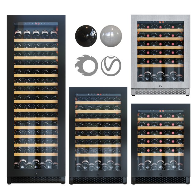 pevino wine coolers set 3D Модель .c4d .max .obj .3ds .fbx .stl .blend 