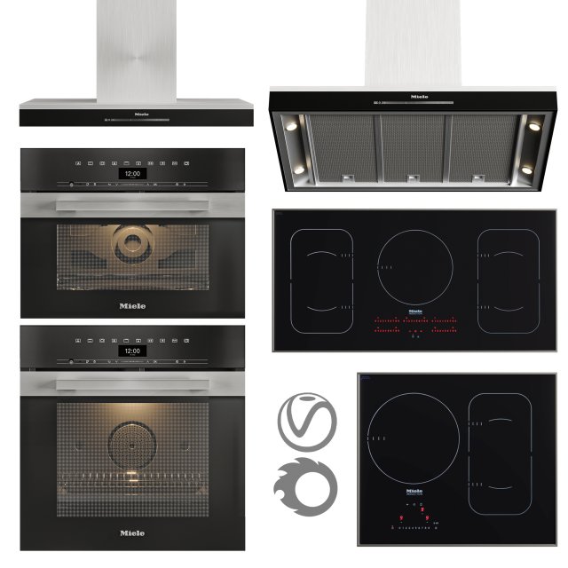 set miele appliance Model 3D .c4d .max .obj .3ds .fbx .stl .blend 