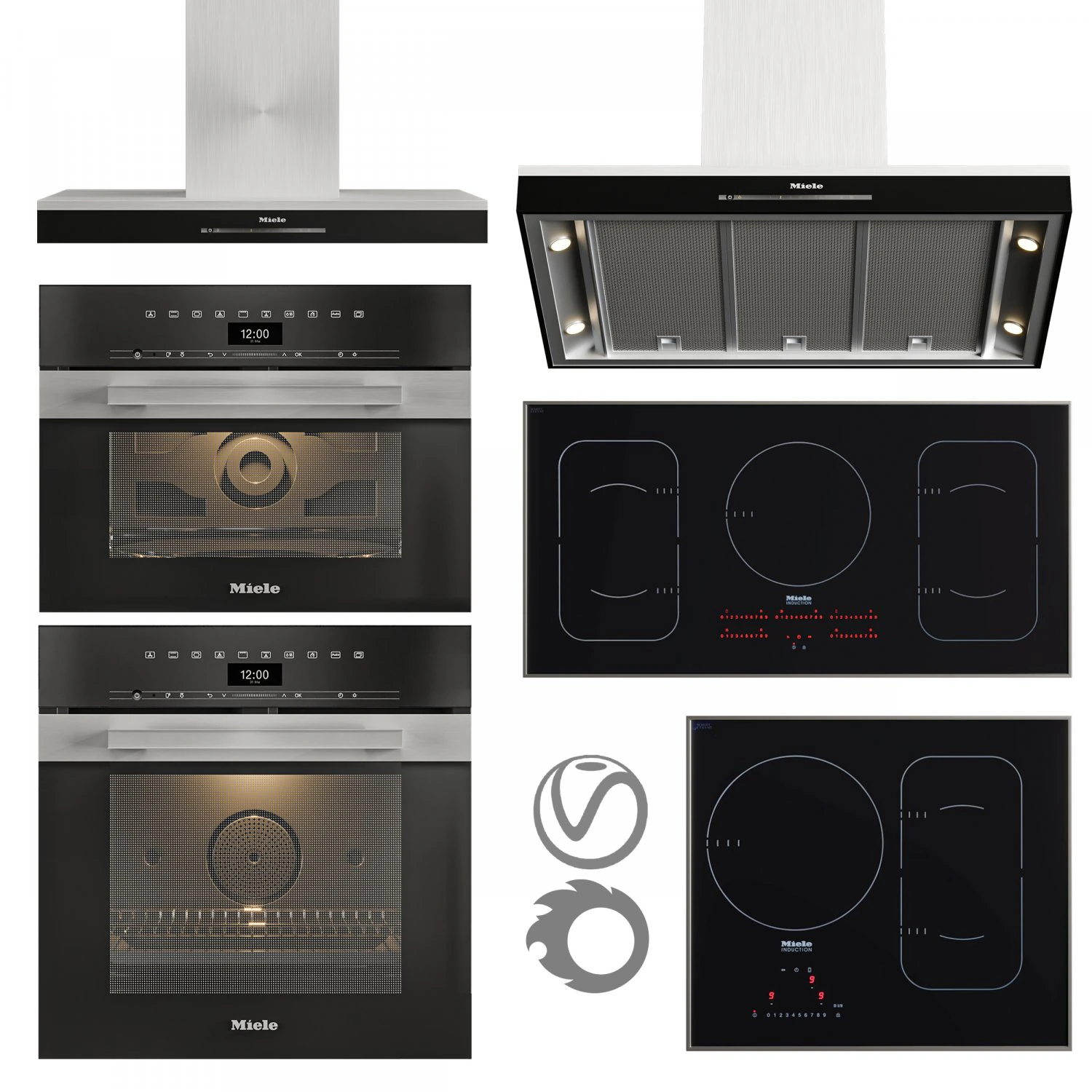 set miele appliance 3D Model .c4d .max .obj .3ds .fbx .stl .blend