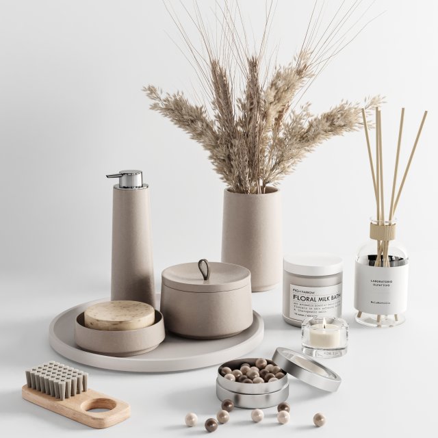 bathroom accessories 3D Model .c4d .max .obj .3ds .fbx .stl .blend 