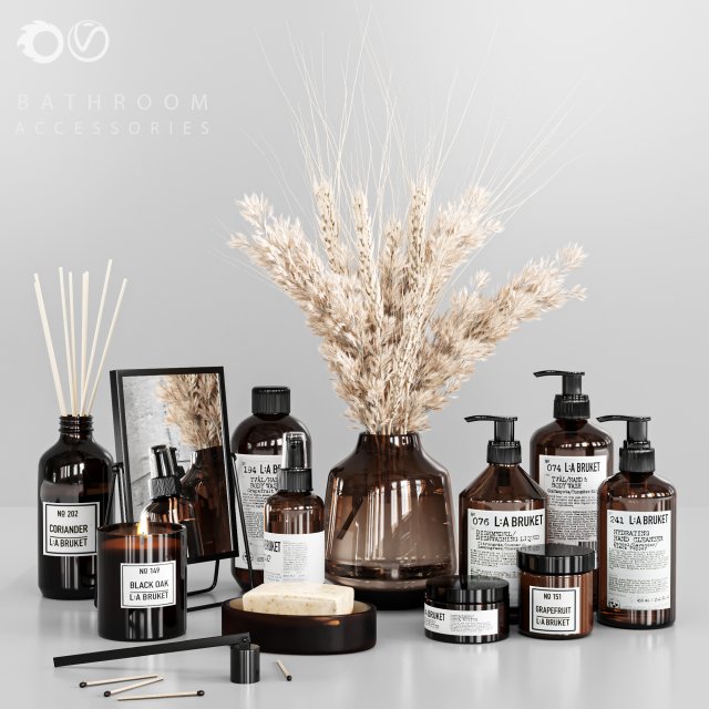 Bathroom accessories 3D Model .c4d .max .obj .3ds .fbx .stl .blend 
