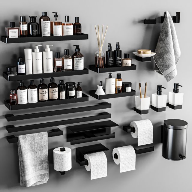Bathroom accessories 3D Модель .c4d .max .obj .3ds .fbx .stl .blend 