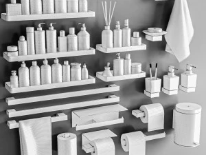 Aksesoris kamar mandi Model 3D