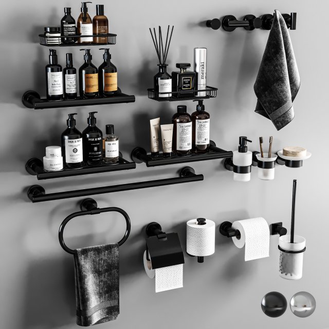 Sanco Galaxy Bathroom accessories 3D 모델 .c4d .max .obj .3ds .fbx .stl .blend 
