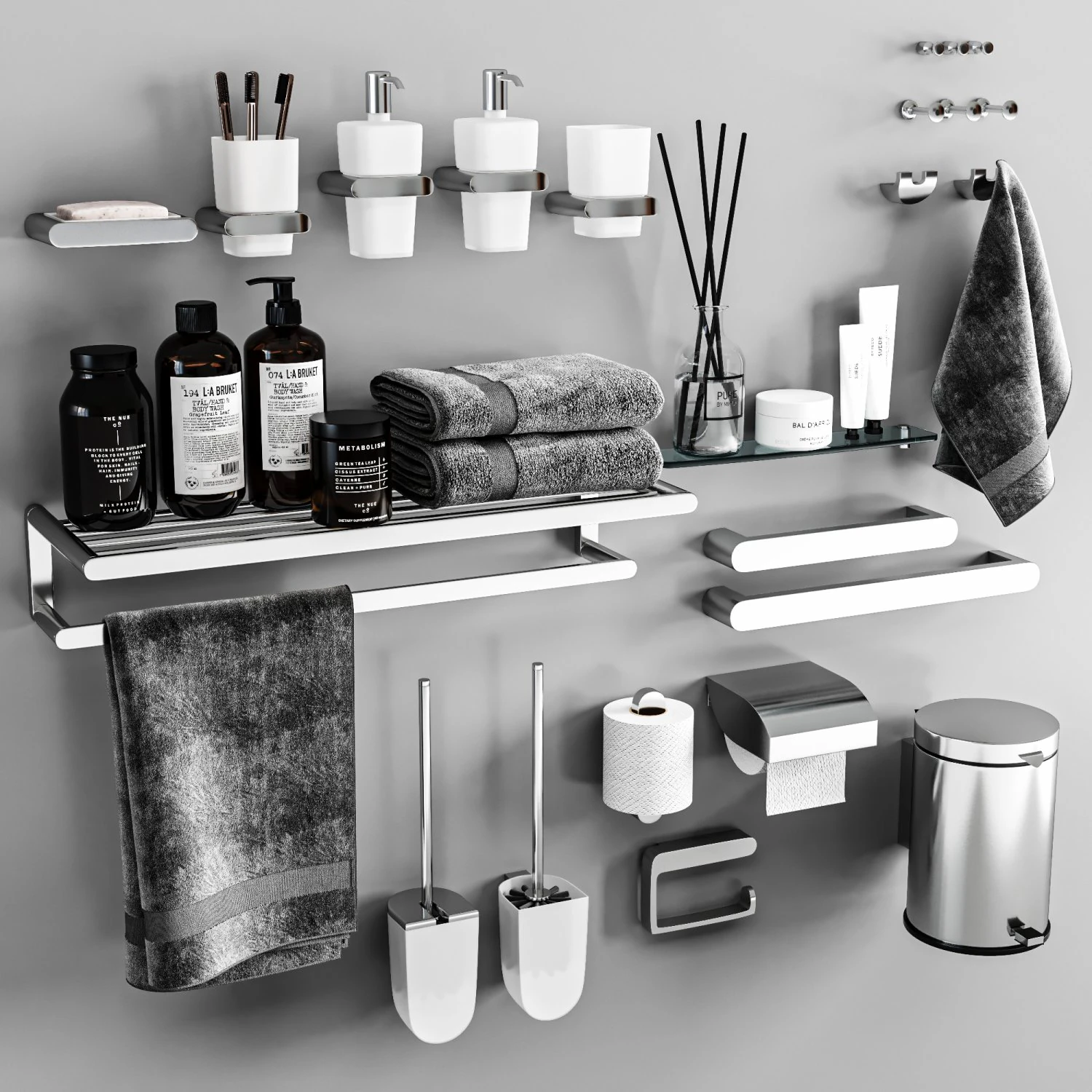 Keuco Bathroom accessories 3D Model .c4d .max .obj .3ds .fbx .stl .blend