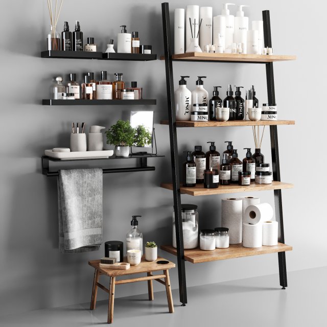 Bathroom accessories 3D Modell .c4d .max .obj .3ds .fbx .stl .blend