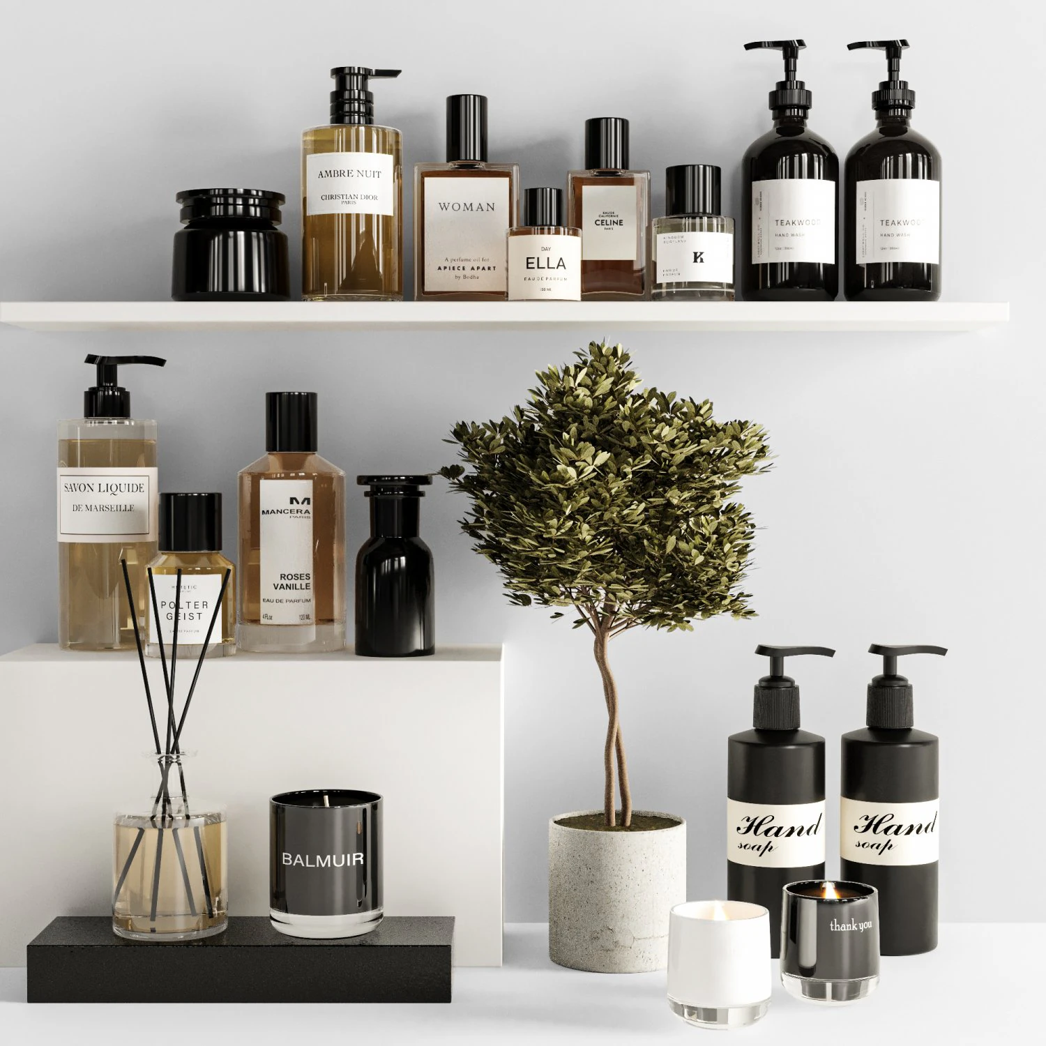 Bathroom accessories 3D Model .c4d .max .obj .3ds .fbx .stl .blend 