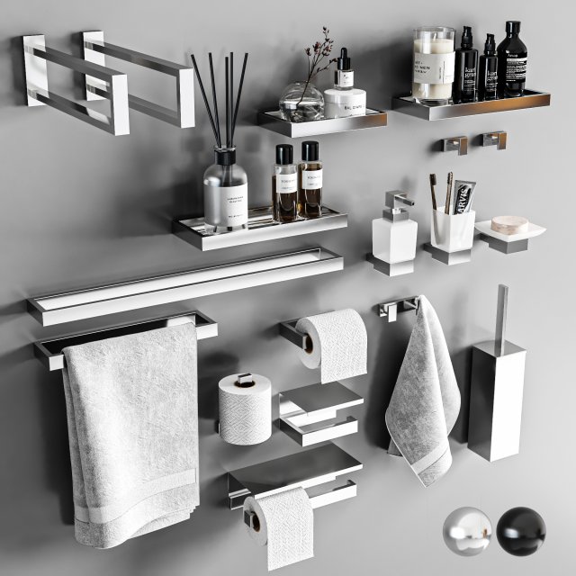 Sanco Valanio Bathroom accessories 3Dモデル .c4d .max .obj .3ds .fbx .stl .blend 