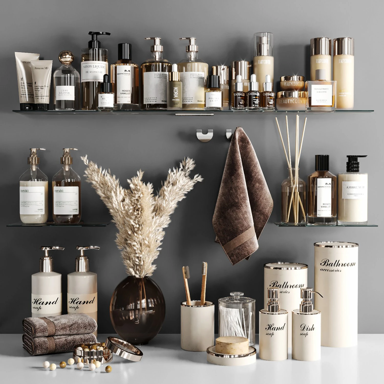 Bathroom accessories 3D Model .c4d .max .obj .3ds .fbx .stl .blend 