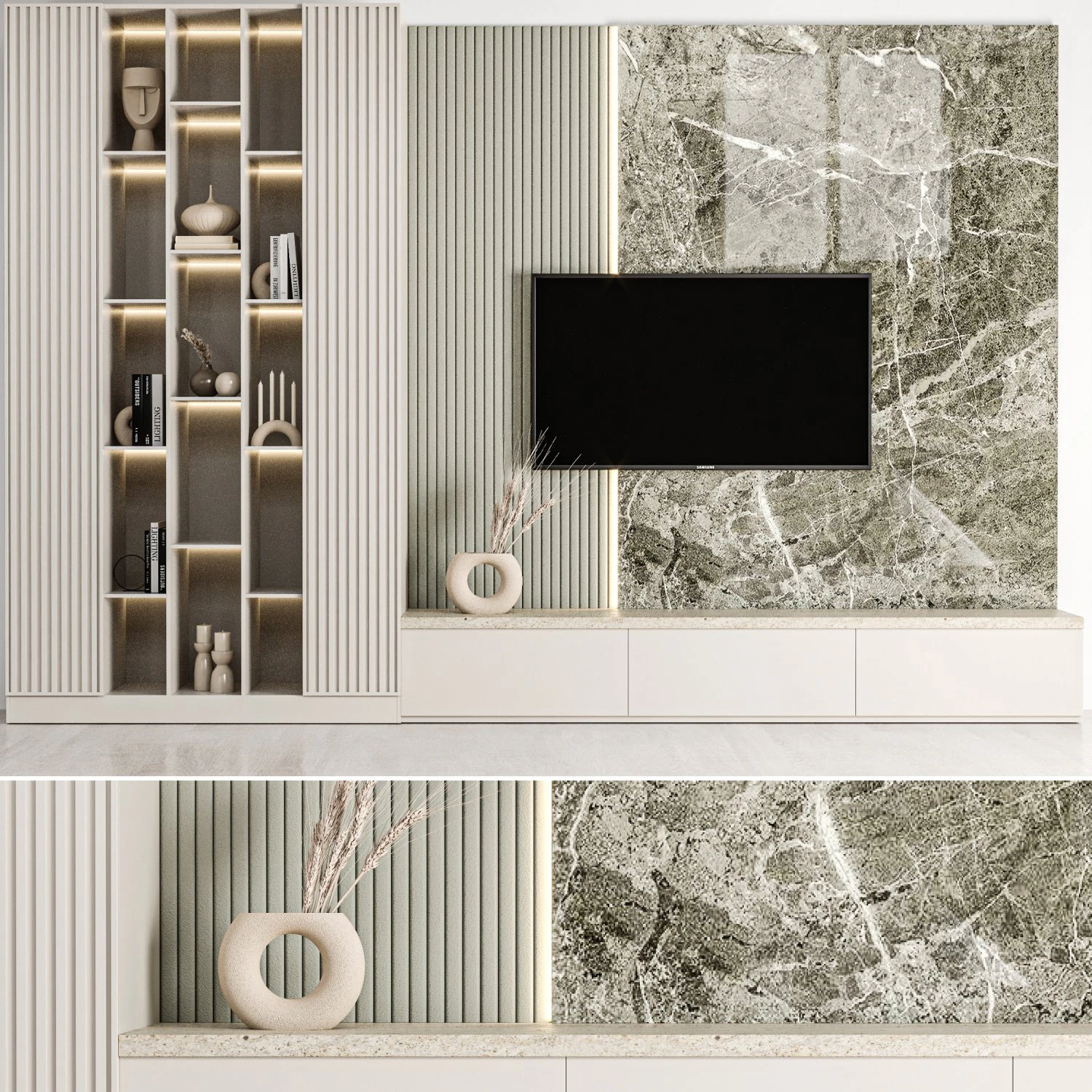 Parede de TV 01 Modelo 3D .c4d .max .obj .3ds .fbx .stl .blend