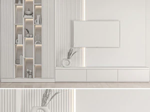 Parede de TV 01 Modelo 3D