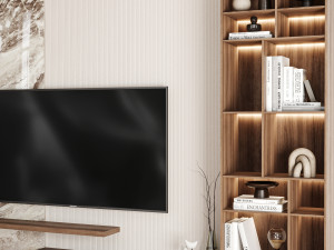 TV Wall 02 3D Модель