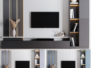 TV Wall 03 3D Model