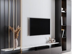 TV Wall 03 Model 3D
