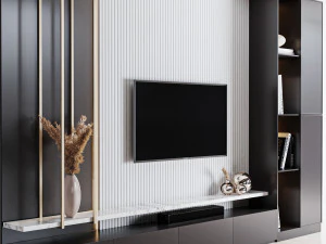 TV Wall 03 3D Model
