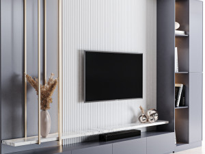 TV Wall 03 Model 3D