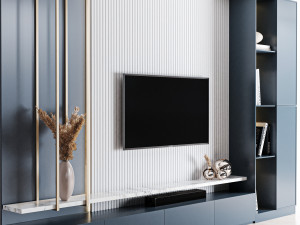 TV Wall 03 Model 3D