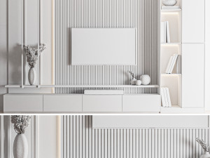 TV Wall 03 Model 3D