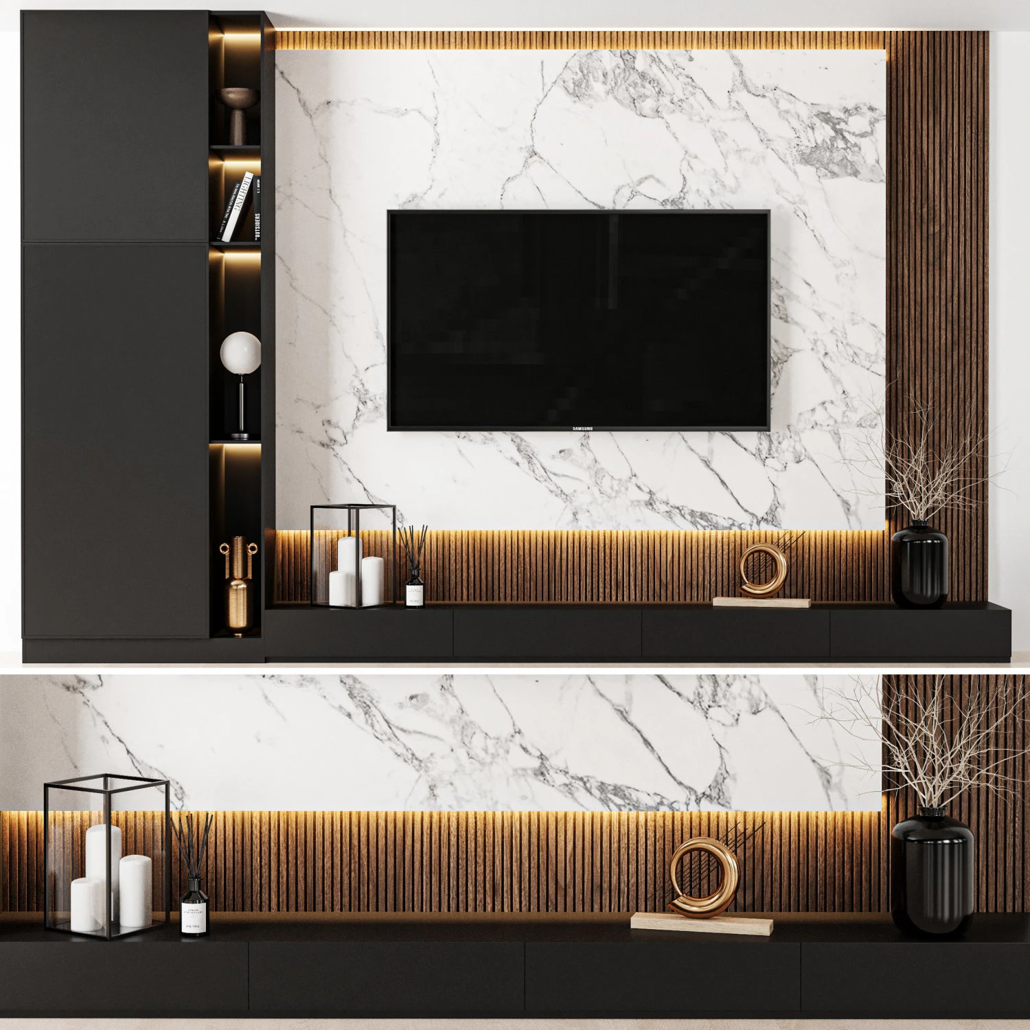 Parede de TV 05 Modelo 3D .c4d .max .obj .3ds .fbx .stl .blend 