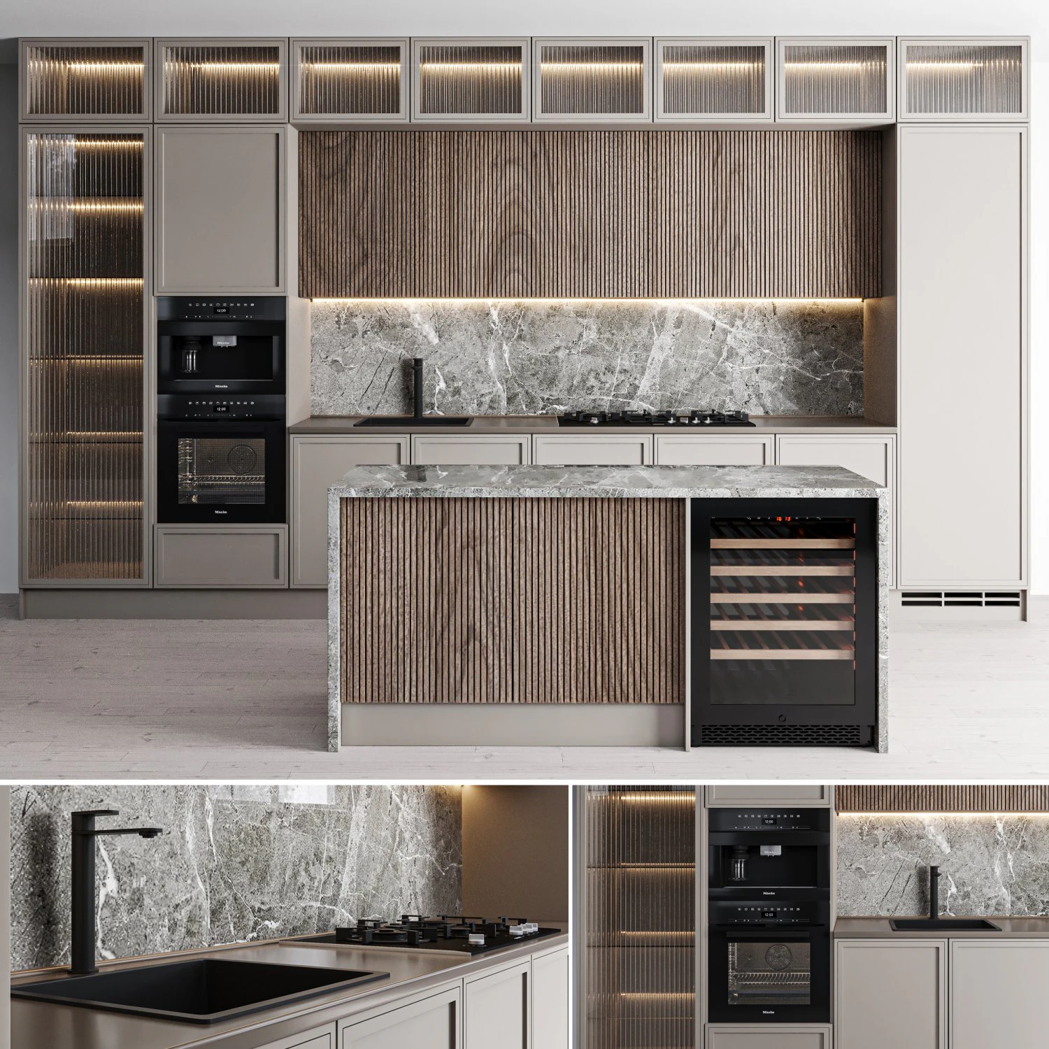 Kitchen 02 3D Model .c4d .max .obj .3ds .fbx .stl .blend 