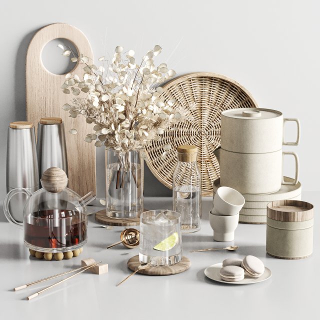 Kitchen Accessories 3D Model .c4d .max .obj .3ds .fbx .stl .blend