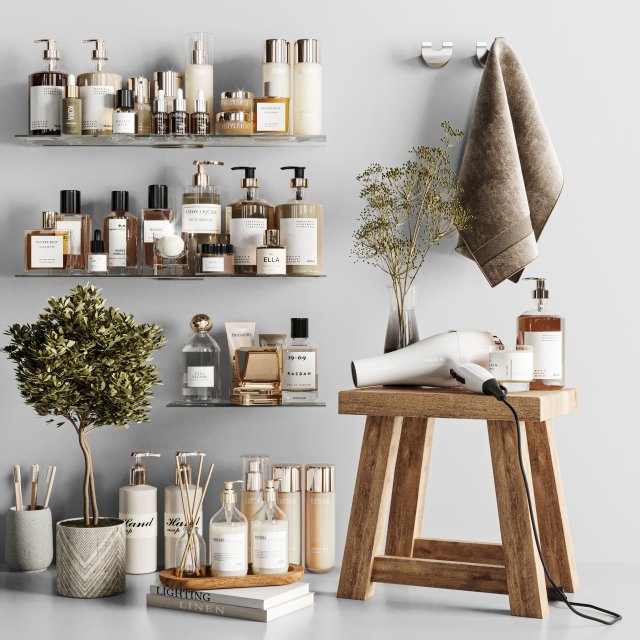 Bathroom accessories Modelo 3D .c4d .max .obj .3ds .fbx .stl .blend 