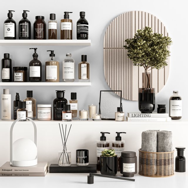 Bathroom accessories 3D Model .c4d .max .obj .3ds .fbx .stl .blend 