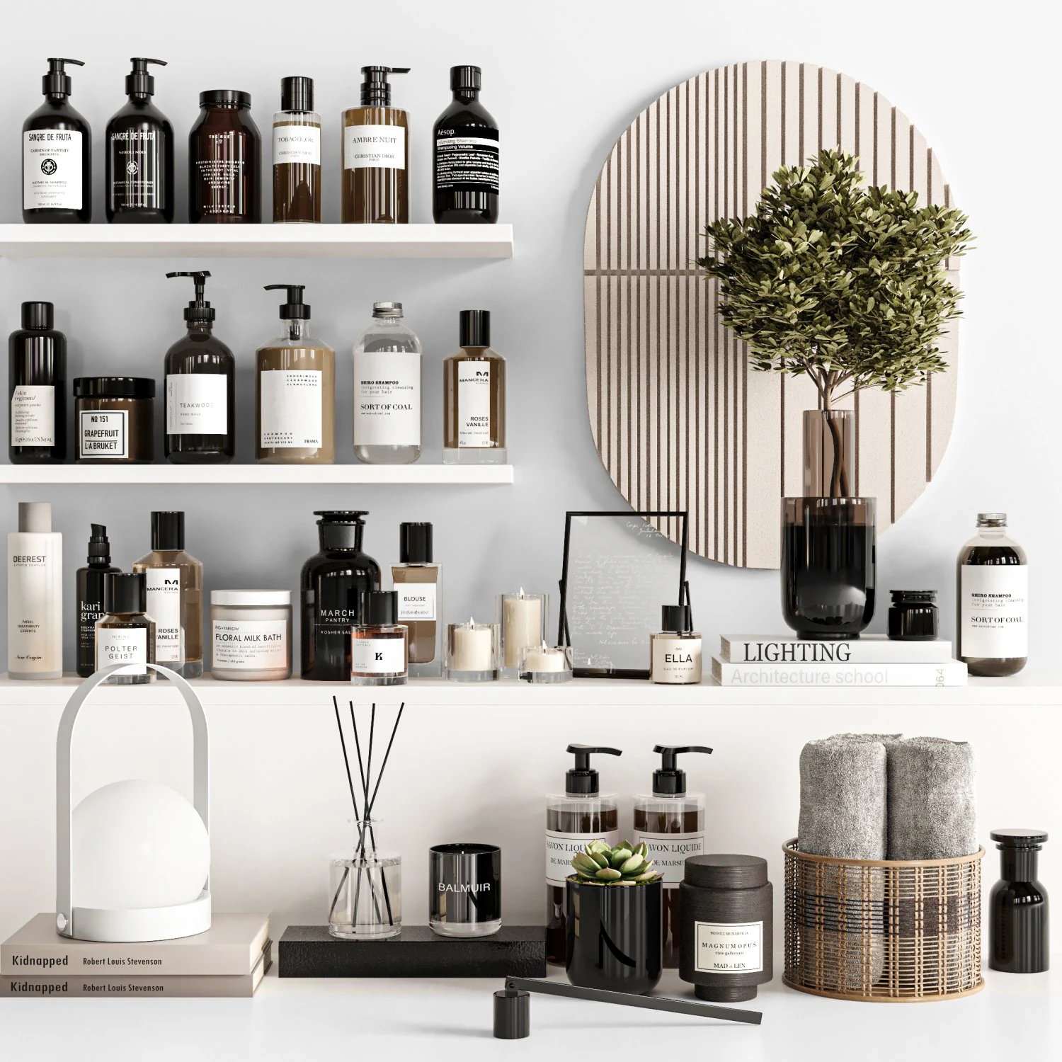Bathroom accessories 3D Model .c4d .max .obj .3ds .fbx .stl .blend 