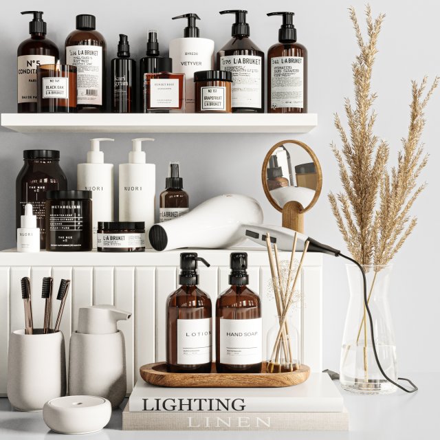 Bathroom accessories 3D Model .c4d .max .obj .3ds .fbx .stl .blend 
