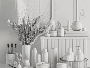 Bathroom accessories Set 3D Model