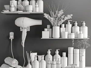 Bathroom accessories Set 3D Model