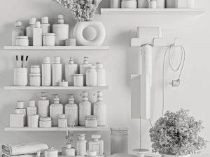 Bathroom accessories Set 3D Model