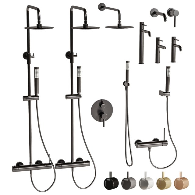 Bathroom Faucet Set 3D Модель .c4d .max .obj .3ds .fbx .stl .blend 