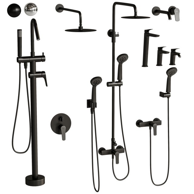 Bathroom Faucet Set Modelo 3D .c4d .max .obj .3ds .fbx .stl .blend 