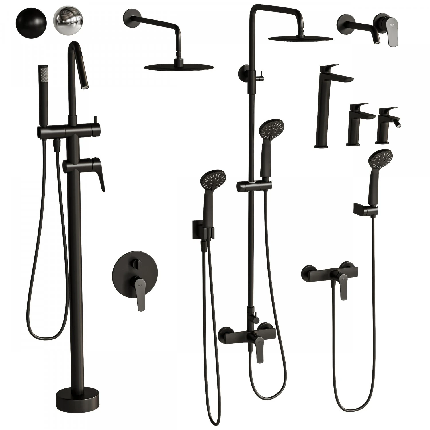 Bathroom Faucet Set 3D Model .c4d .max .obj .3ds .fbx .stl .blend 