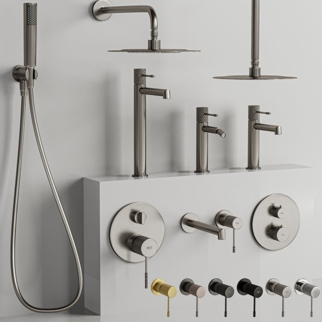Bathroom Faucet Set 3D Model .c4d .max .obj .3ds .fbx .stl .blend 