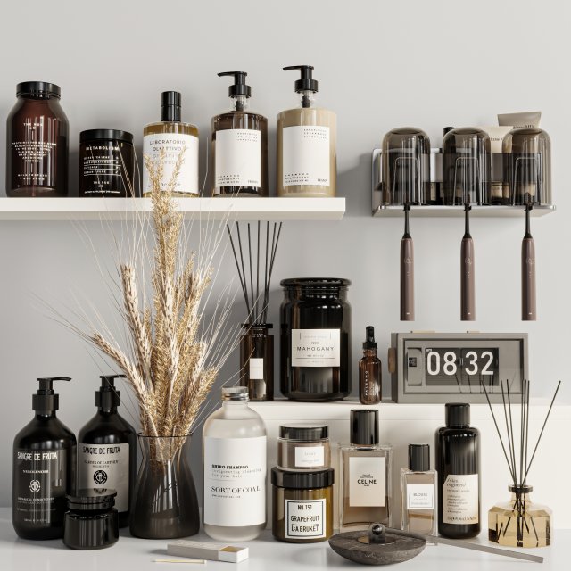 Bathroom accessories 3D 模型 .c4d .max .obj .3ds .fbx .stl .blend 
