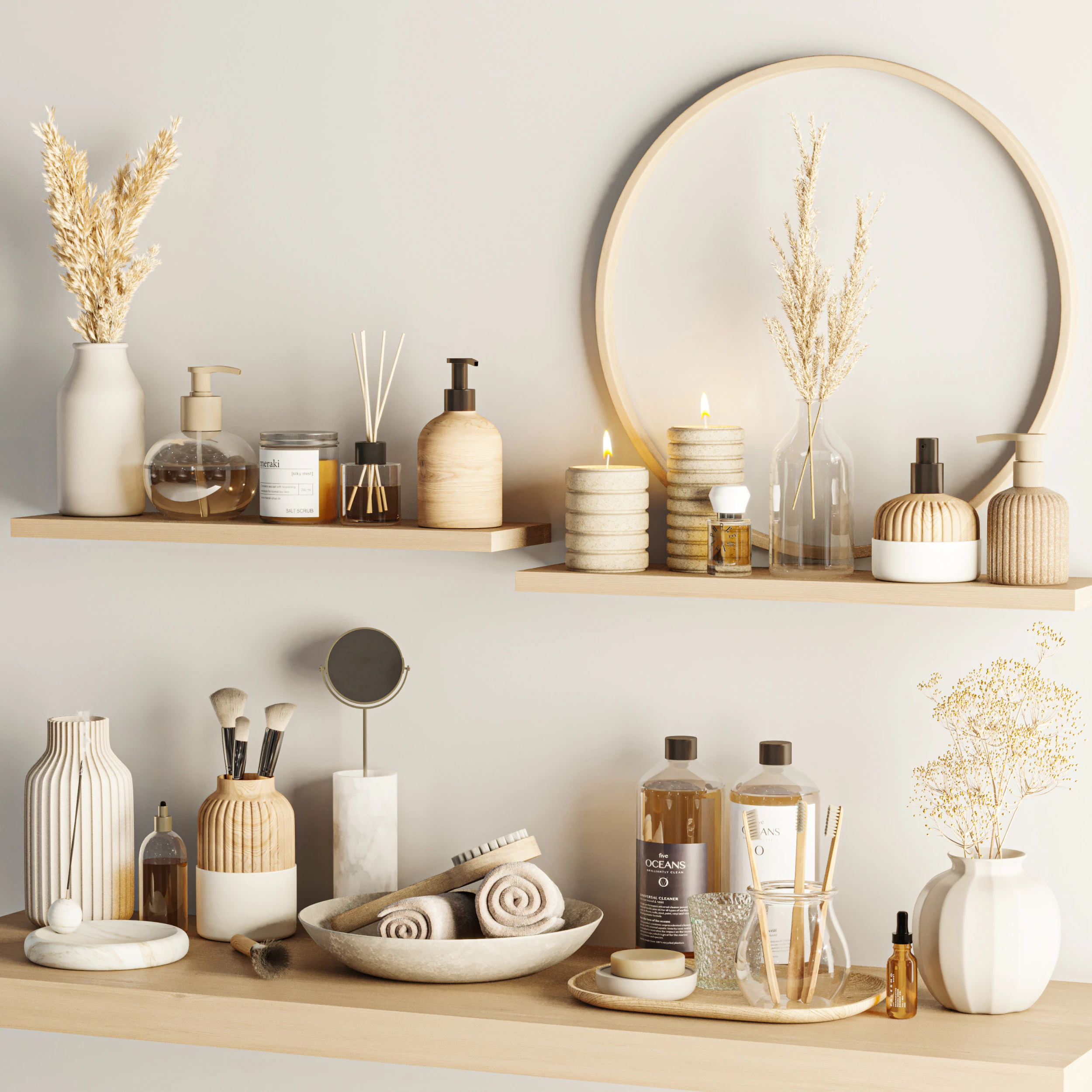 Bathroom accessories 3D Model .c4d .max .obj .3ds .fbx .stl .blend 