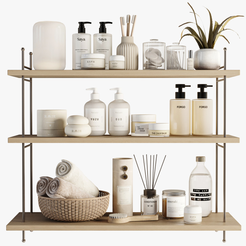 Bathroom accessories 3D Model .c4d .max .obj .3ds .fbx .stl .blend 