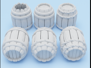 medieval barrels 3d printable pack 3d print model 3D-Druckmodell