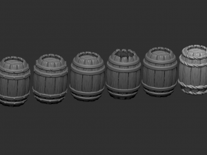 medieval barrels 3d printable pack 3d print model 3D-Druckmodell