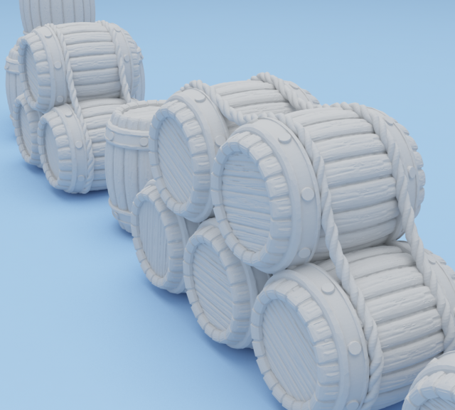 medieval barrels 3d printable pack 3d print model Modèles 3D en vedette .c4d .max .obj .3ds .fbx .stl .blend 