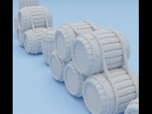 medieval barrels 3d printable pack 3d print model 3D-Druckmodell