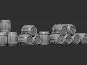 medieval barrels 3d printable pack 3d print model Modèles 3D en vedette