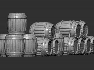 medieval barrels 3d printable pack 3d print model Modèles 3D en vedette