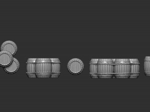 medieval barrels 3d printable pack 3d print model Modèles 3D en vedette