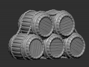 medieval barrels 3d printable pack 3d print model Modèles 3D en vedette