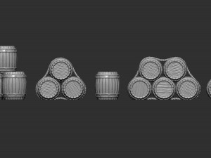 medieval barrels 3d printable pack 3d print model Modèles 3D en vedette